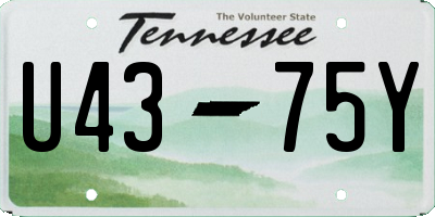 TN license plate U4375Y