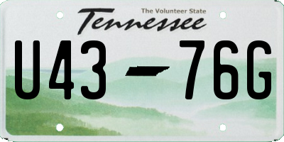 TN license plate U4376G
