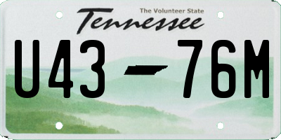 TN license plate U4376M