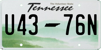 TN license plate U4376N