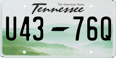 TN license plate U4376Q