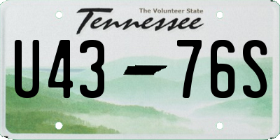 TN license plate U4376S