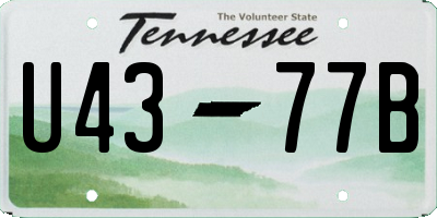 TN license plate U4377B