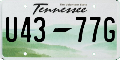 TN license plate U4377G