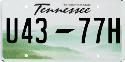 TN license plate U4377H