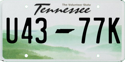 TN license plate U4377K