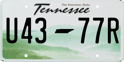 TN license plate U4377R