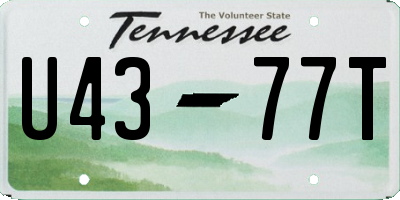 TN license plate U4377T