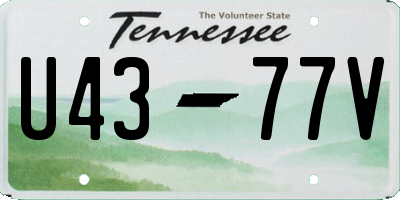 TN license plate U4377V