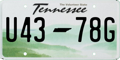 TN license plate U4378G