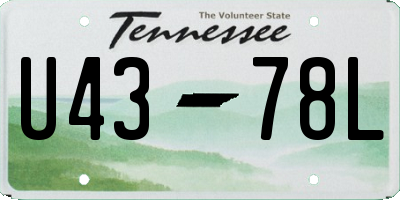 TN license plate U4378L