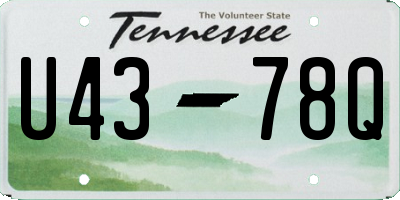 TN license plate U4378Q
