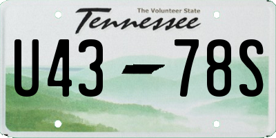 TN license plate U4378S