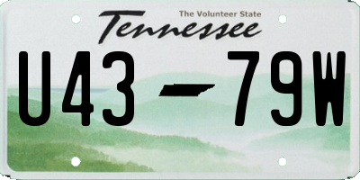 TN license plate U4379W