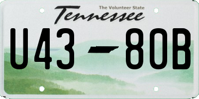 TN license plate U4380B