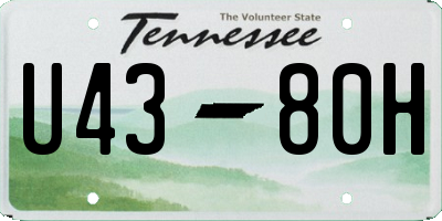 TN license plate U4380H