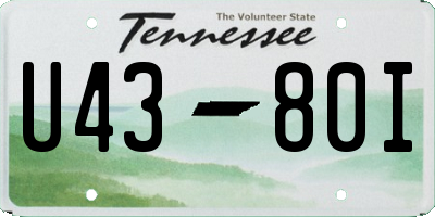 TN license plate U4380I