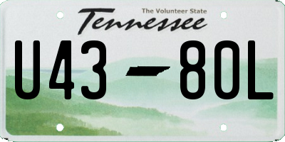 TN license plate U4380L