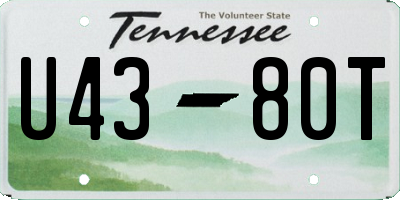 TN license plate U4380T