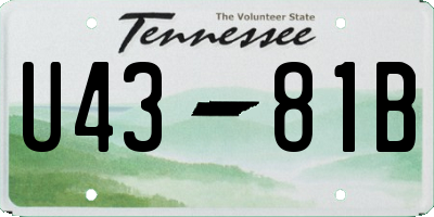 TN license plate U4381B