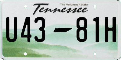 TN license plate U4381H