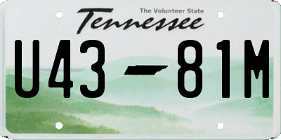 TN license plate U4381M