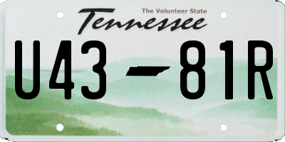 TN license plate U4381R