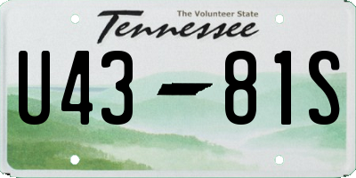 TN license plate U4381S