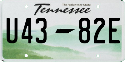 TN license plate U4382E