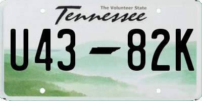 TN license plate U4382K