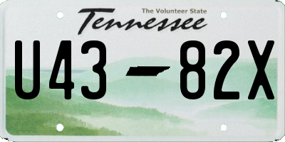 TN license plate U4382X