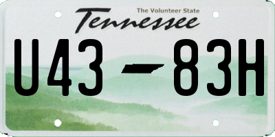 TN license plate U4383H