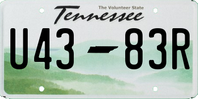 TN license plate U4383R