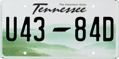 TN license plate U4384D