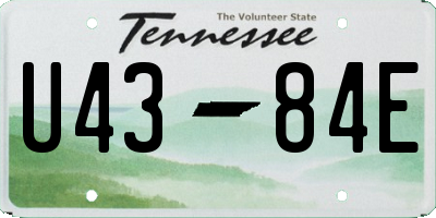 TN license plate U4384E