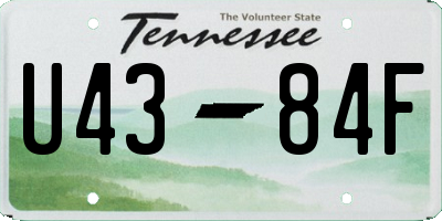 TN license plate U4384F