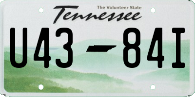 TN license plate U4384I