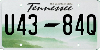 TN license plate U4384Q