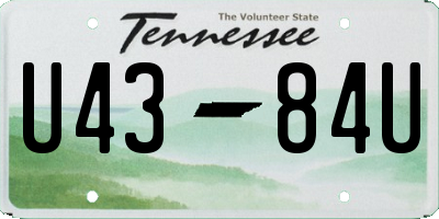 TN license plate U4384U