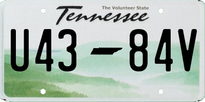 TN license plate U4384V