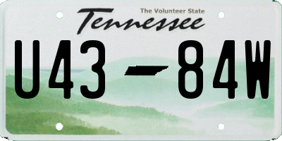 TN license plate U4384W