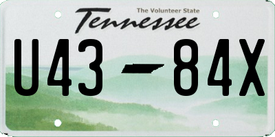 TN license plate U4384X