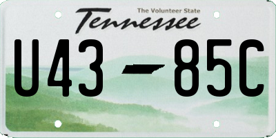 TN license plate U4385C