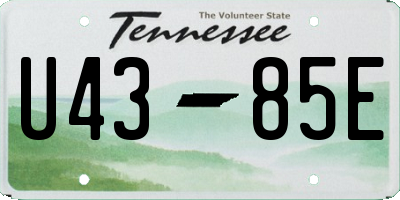 TN license plate U4385E