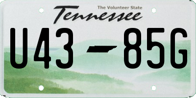 TN license plate U4385G