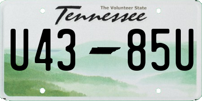 TN license plate U4385U