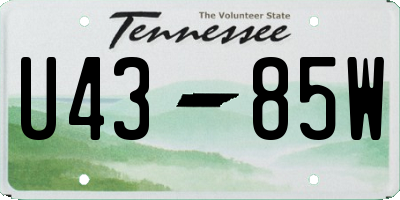 TN license plate U4385W