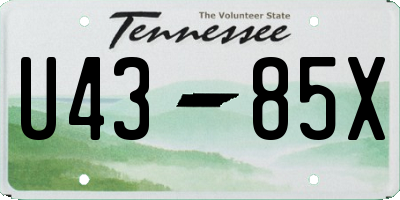 TN license plate U4385X