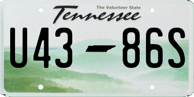 TN license plate U4386S