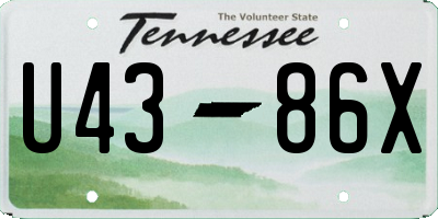TN license plate U4386X